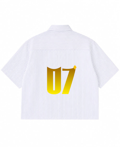 Blue Striped Oxford Boxy Shirt Back Design