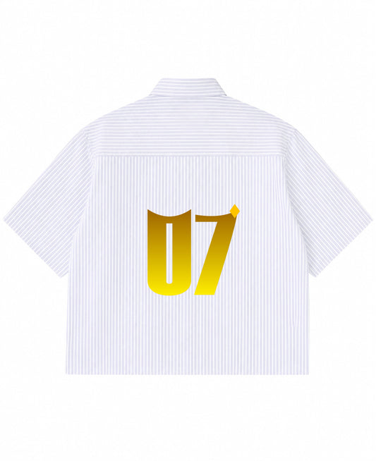 Blue Striped Oxford Boxy Shirt Back Design