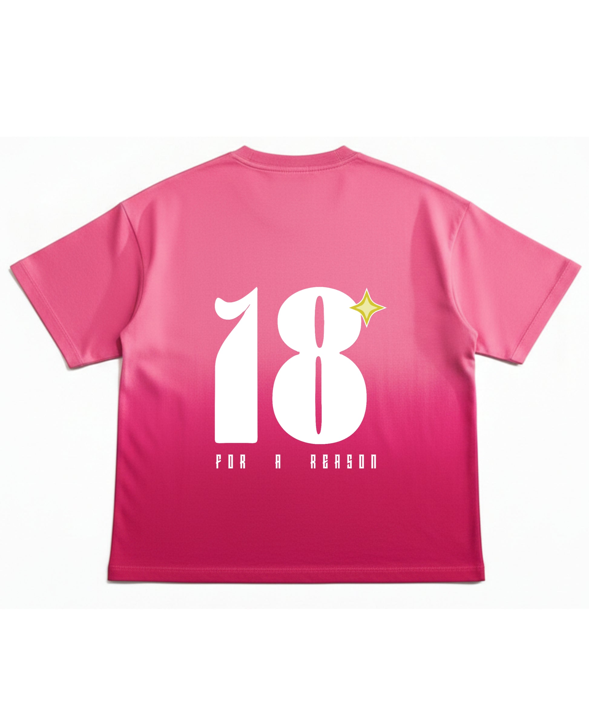 Pink Sunfade Ombré Wash Boxy Fit T-shirt Back Design