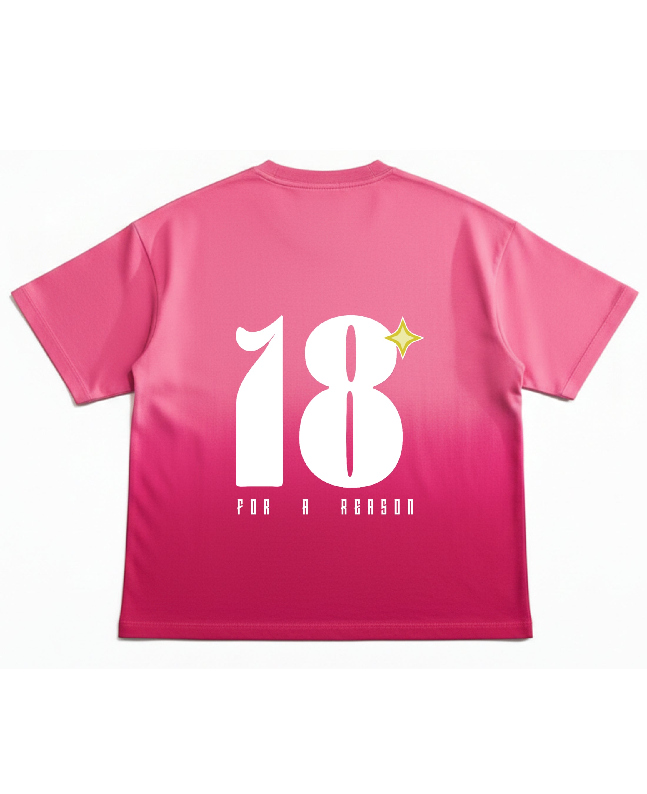 Pink Sunfade Ombré Wash Boxy Fit T-shirt Back Design