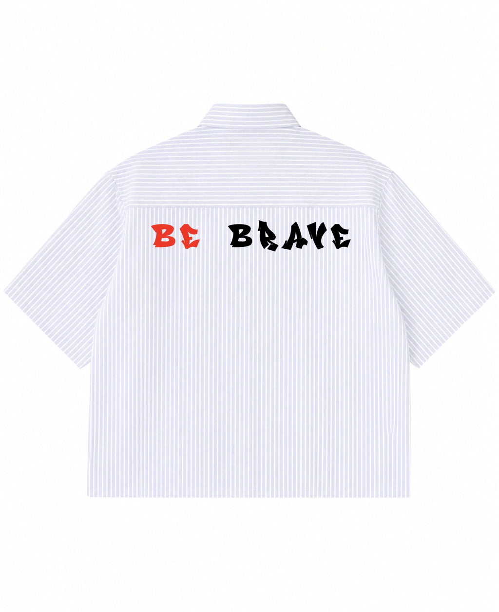 Blue Striped Oxford Boxy Shirt Back Design