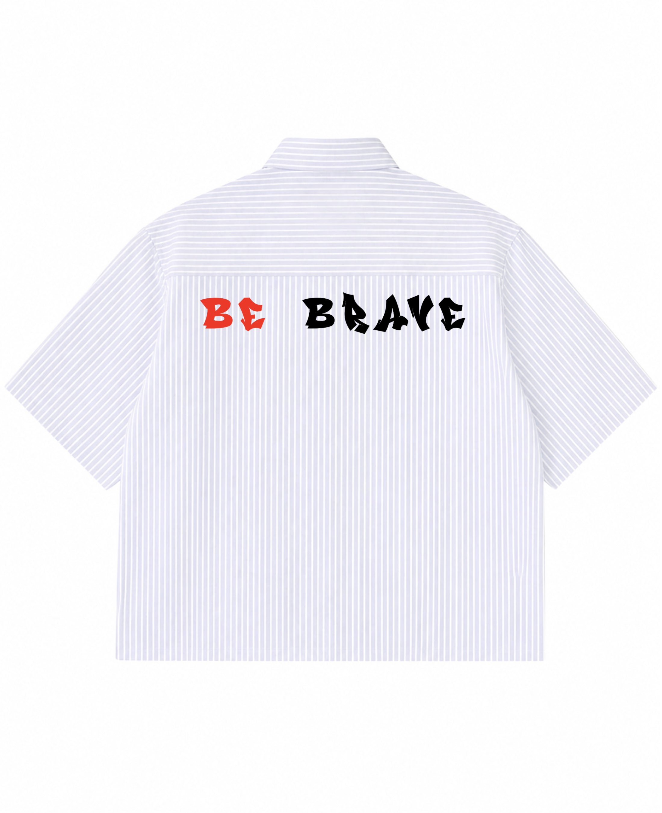 Blue Striped Oxford Boxy Shirt Back Design