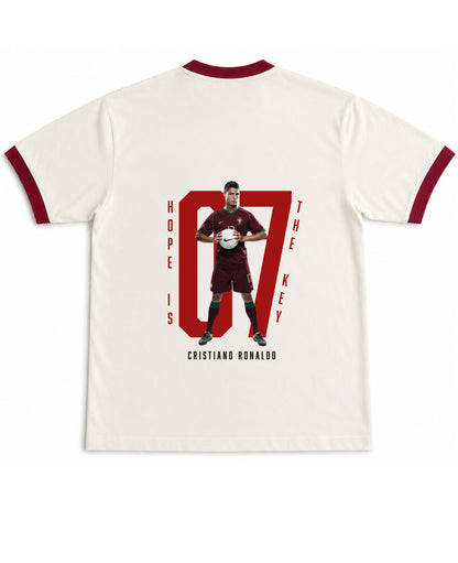 Off White & Maroon Ringer tee Back Design