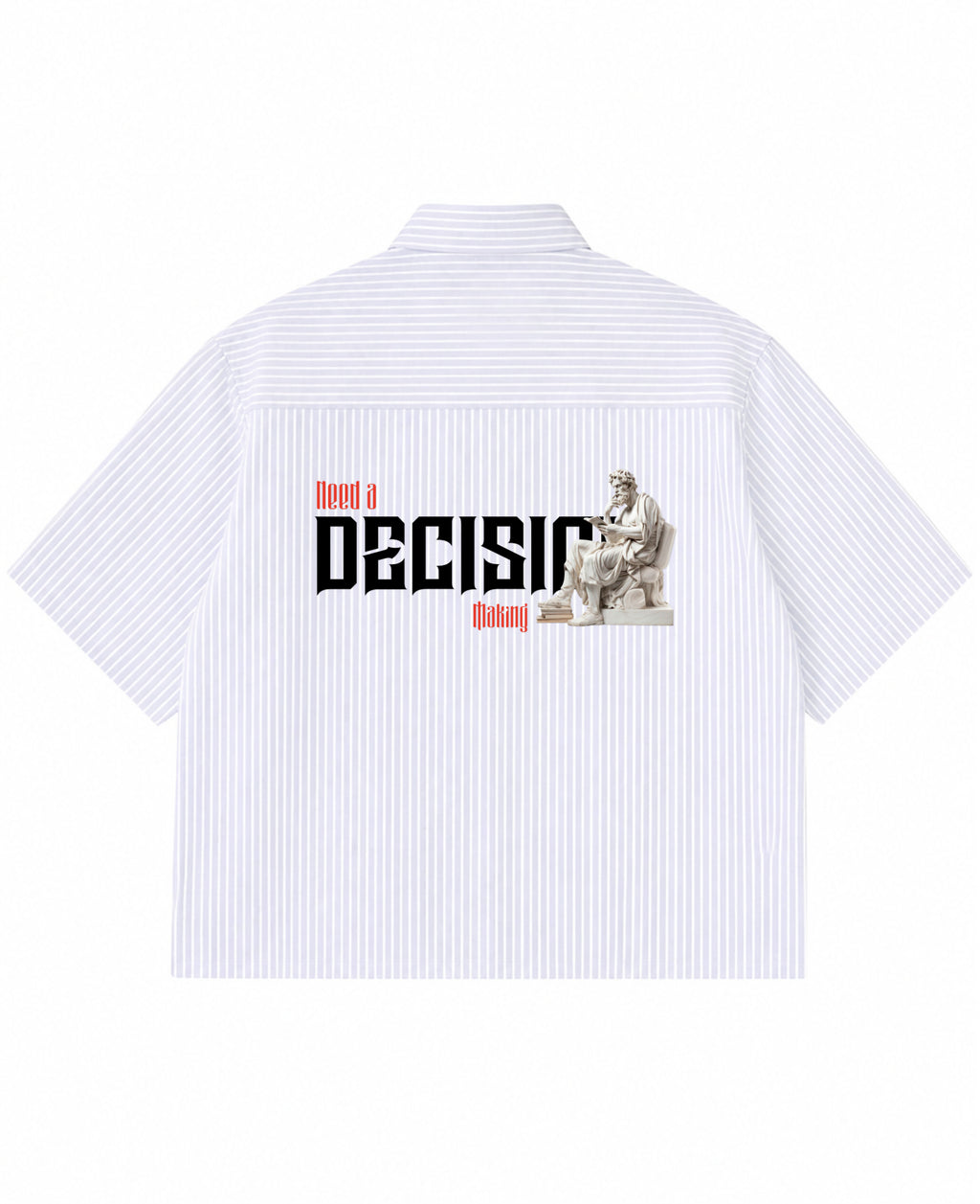 Blue Striped Oxford Boxy Shirt Back Design