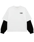 White With Black Sleeve Oversized Tee Front Design