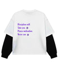 White With Black Sleeve Oversized Tee Back Design