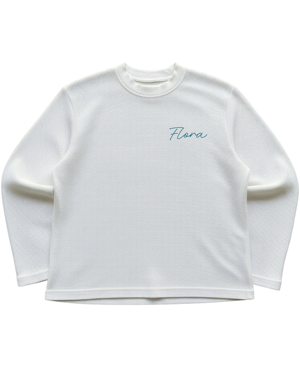 Off-white waffle knit oversized full-sleeve Front Design