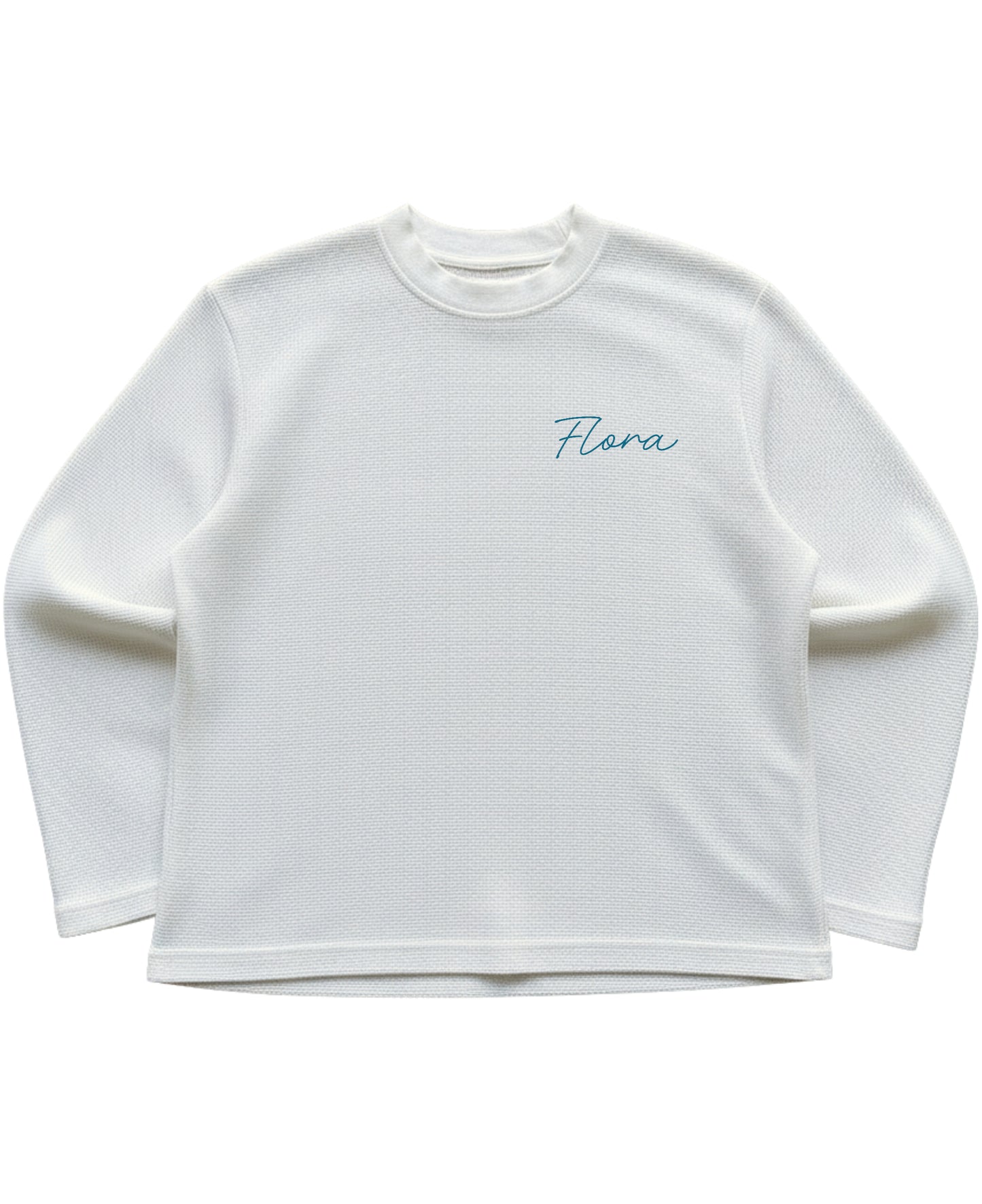 Off-white waffle knit oversized full-sleeve Front Design