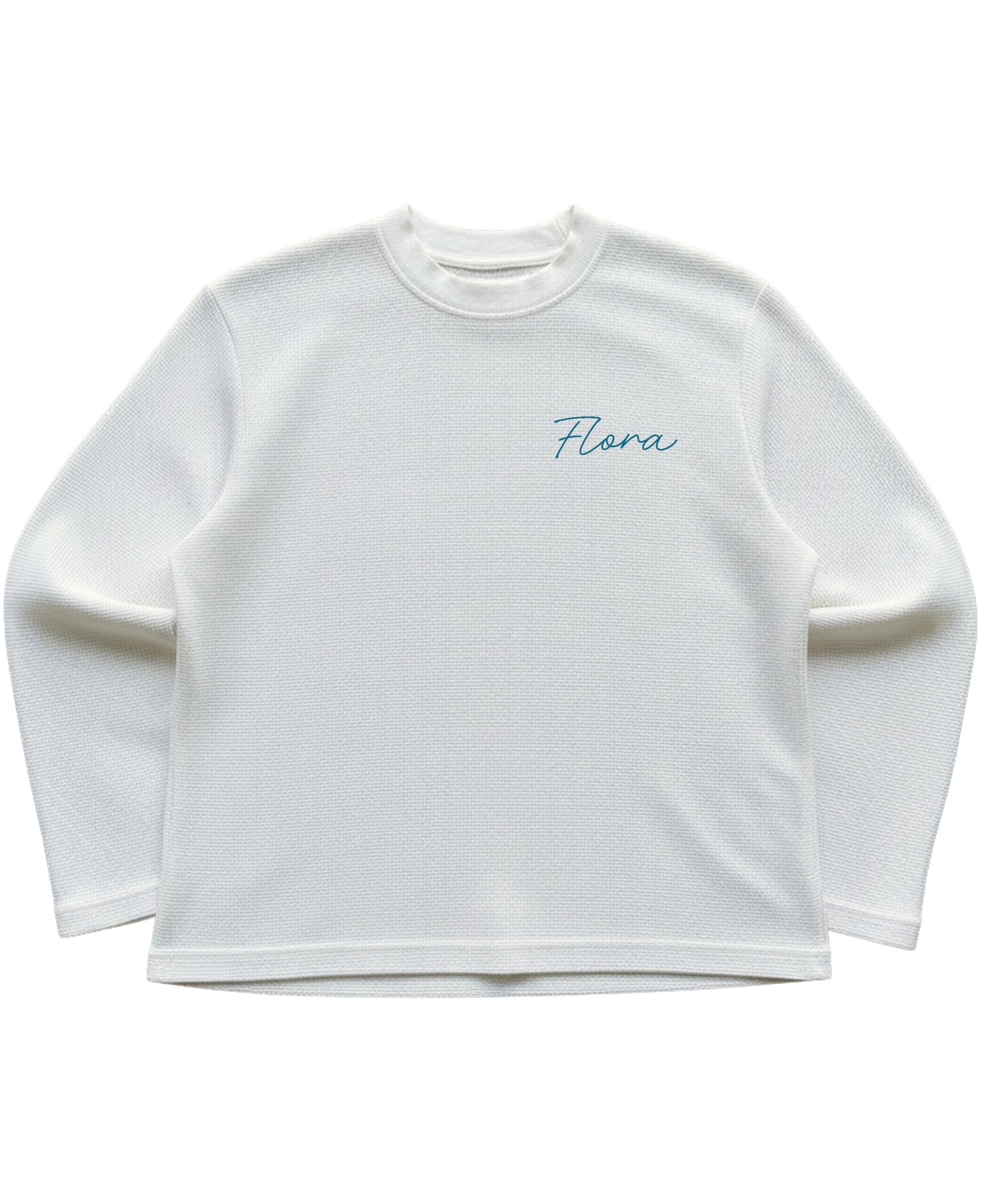 Off-white waffle knit oversized full-sleeve Front Design