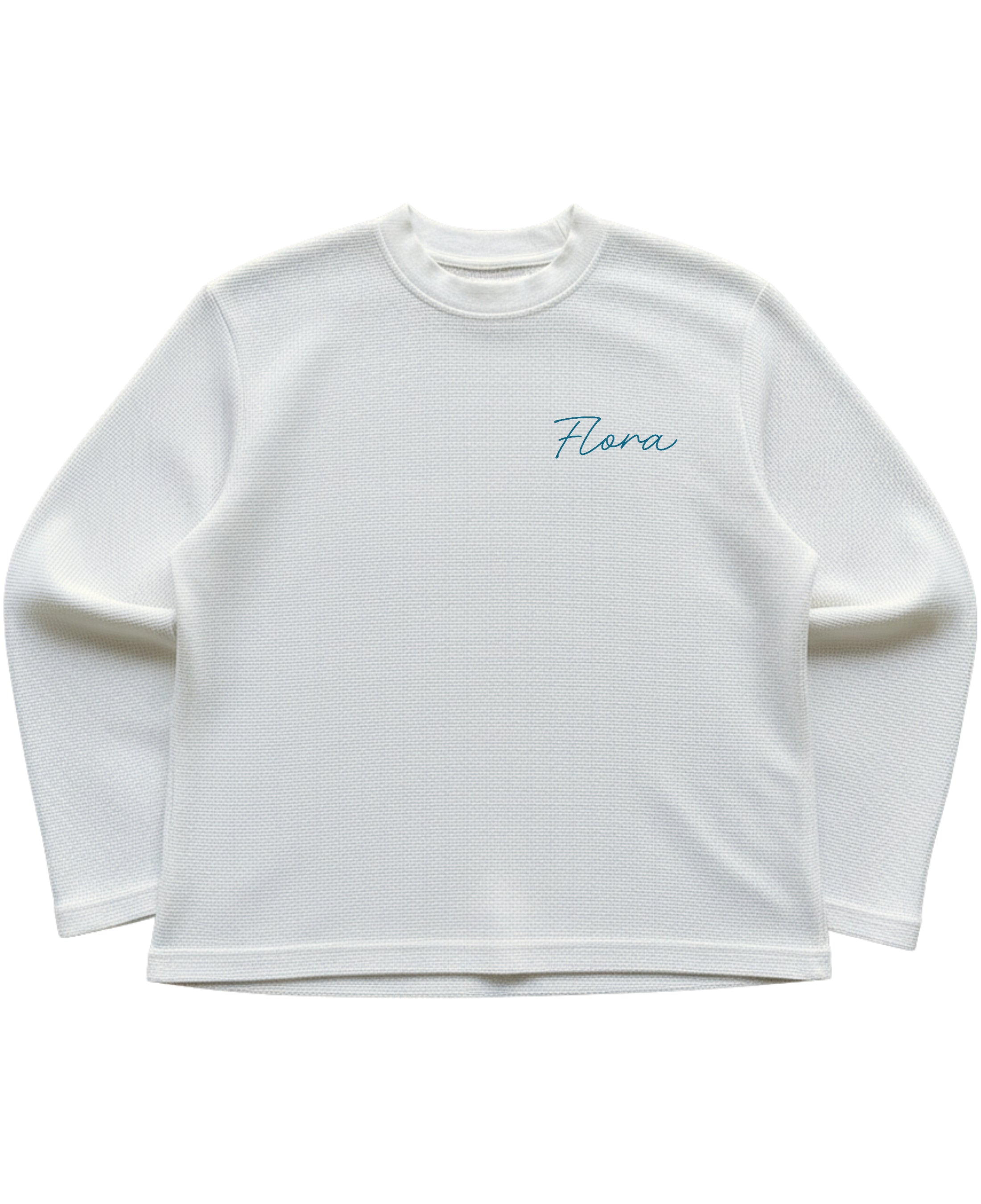 Off-white waffle knit oversized full-sleeve Front Design