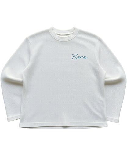 Off-white waffle knit oversized full-sleeve Front Design