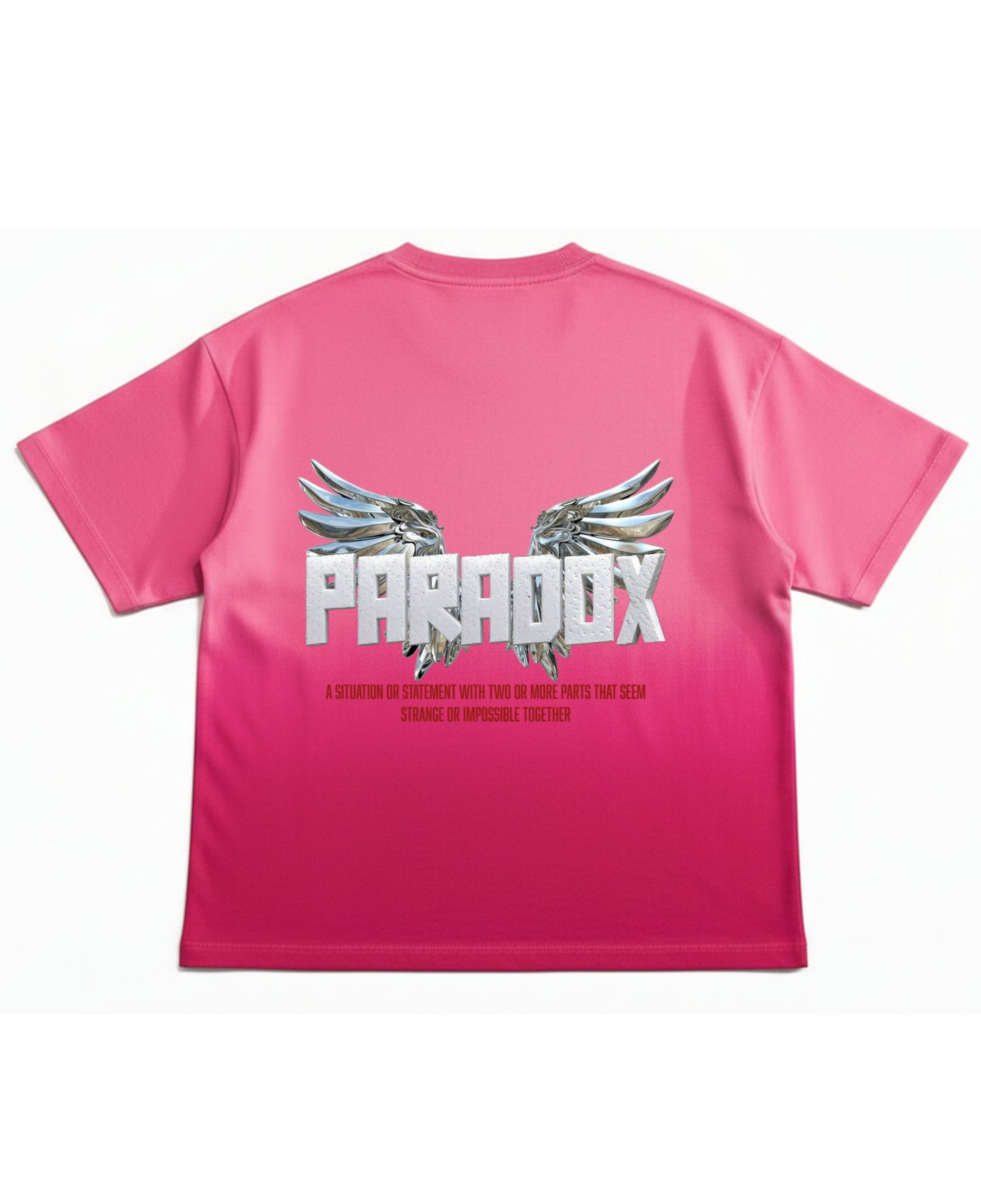 Pink Sunfade Ombré Wash Boxy Fit T-shirt Back Design