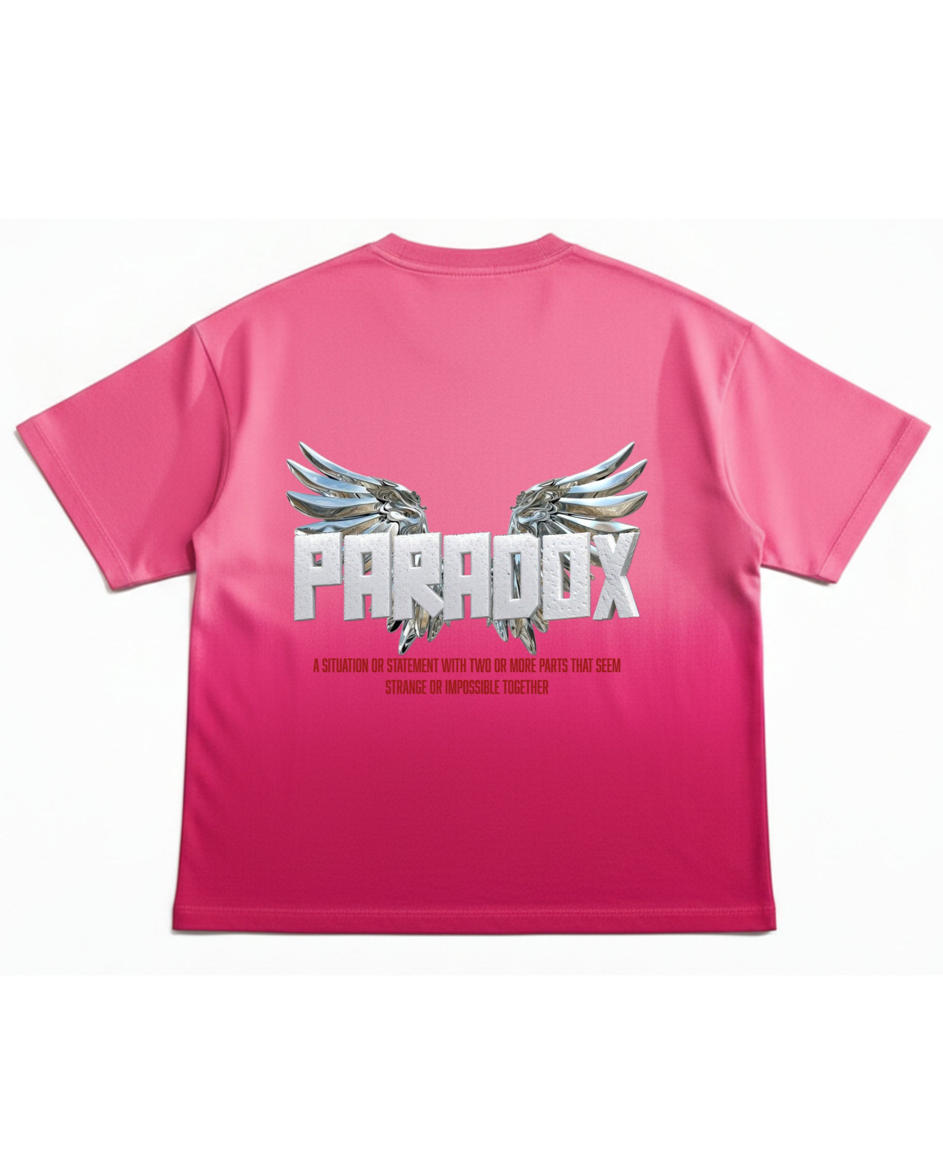 Pink Sunfade Ombré Wash Boxy Fit T-shirt Back Design