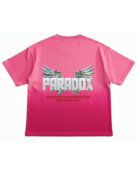 Pink Sunfade Ombré Wash Boxy Fit T-shirt Back Design
