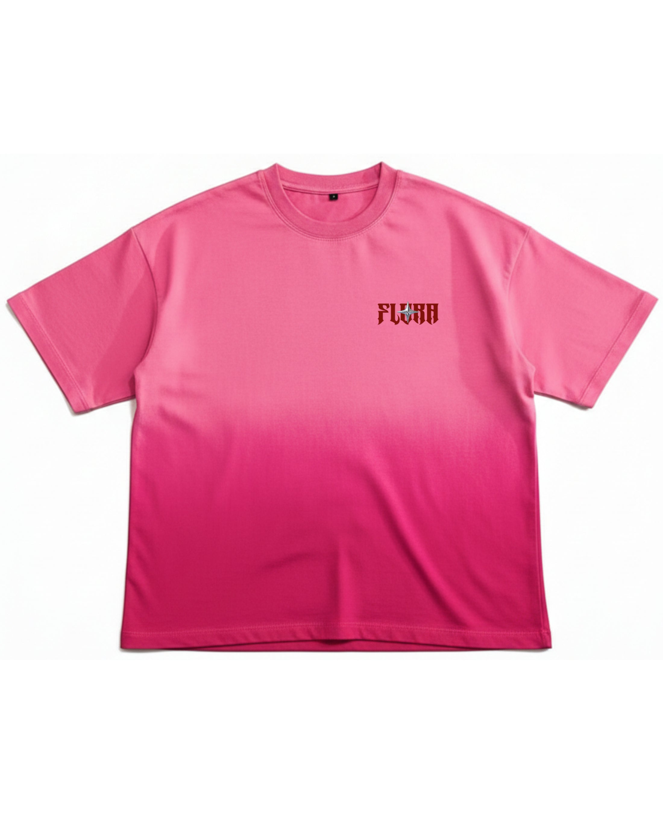 Pink Sunfade Ombré Wash Boxy Fit T-shirt Front Design