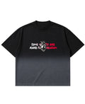 Black Ombré Wash Boxy Fit T-shirt Front Design