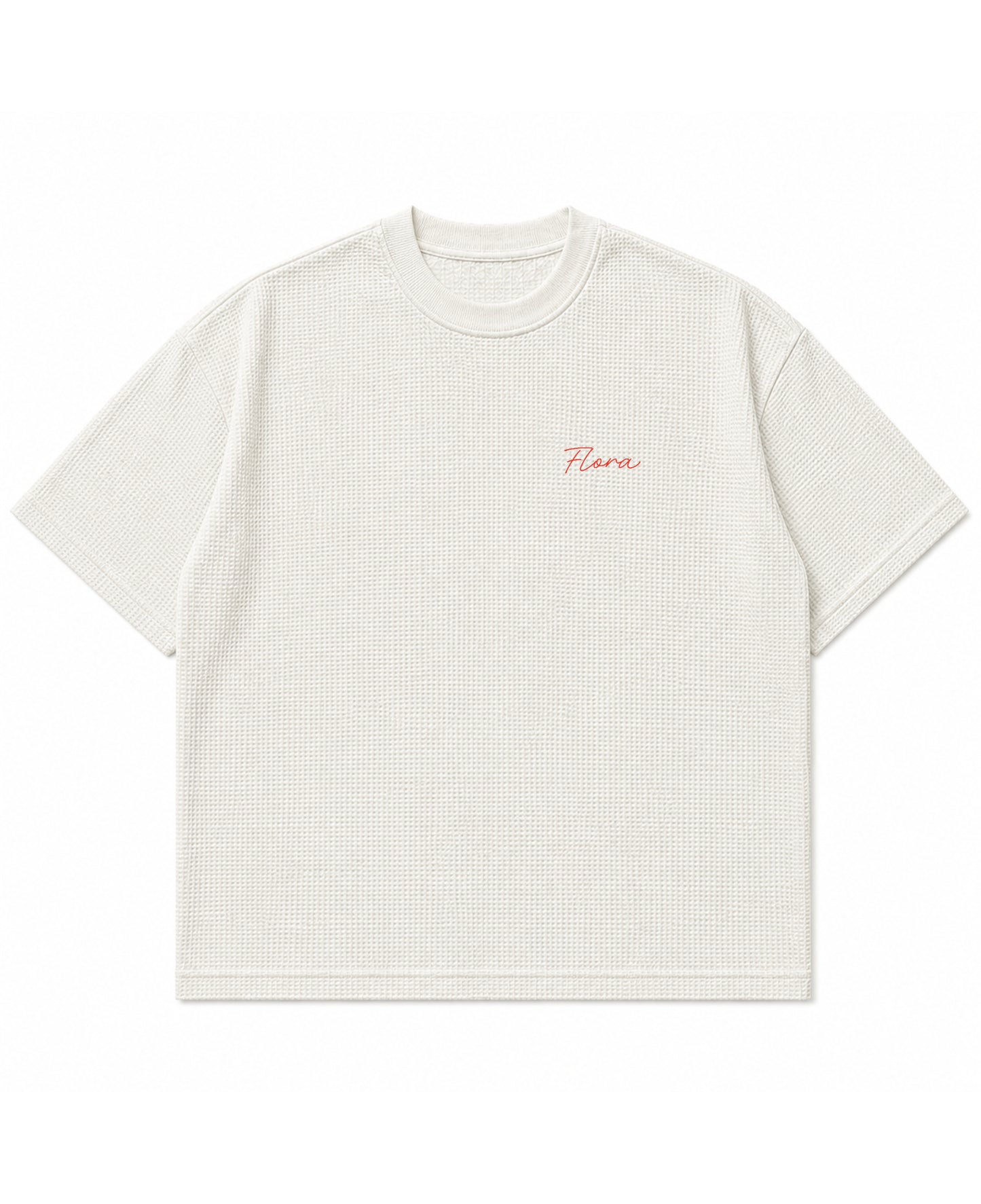 Off-white waffle boxy fit Front Design