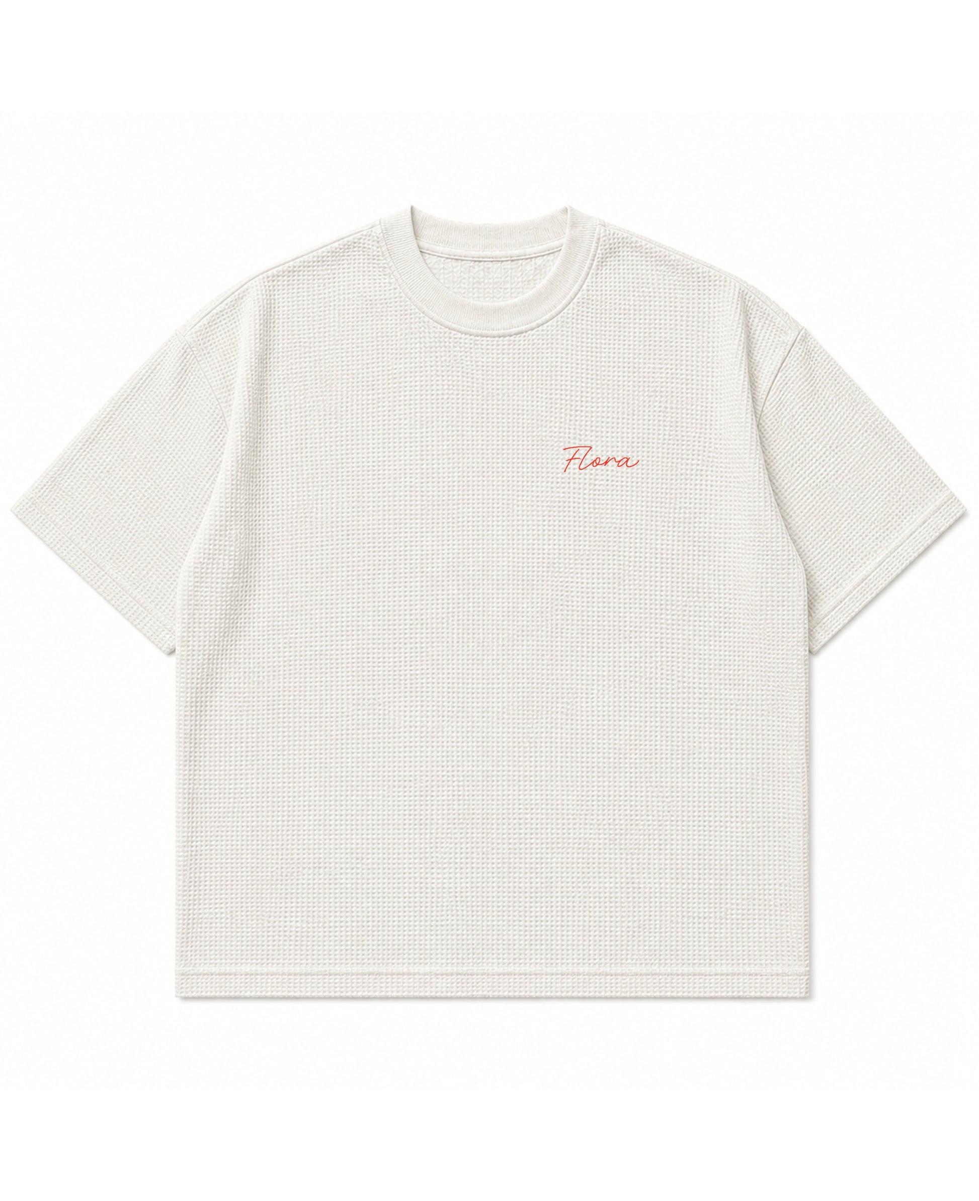 Off-white waffle boxy fit Front Design