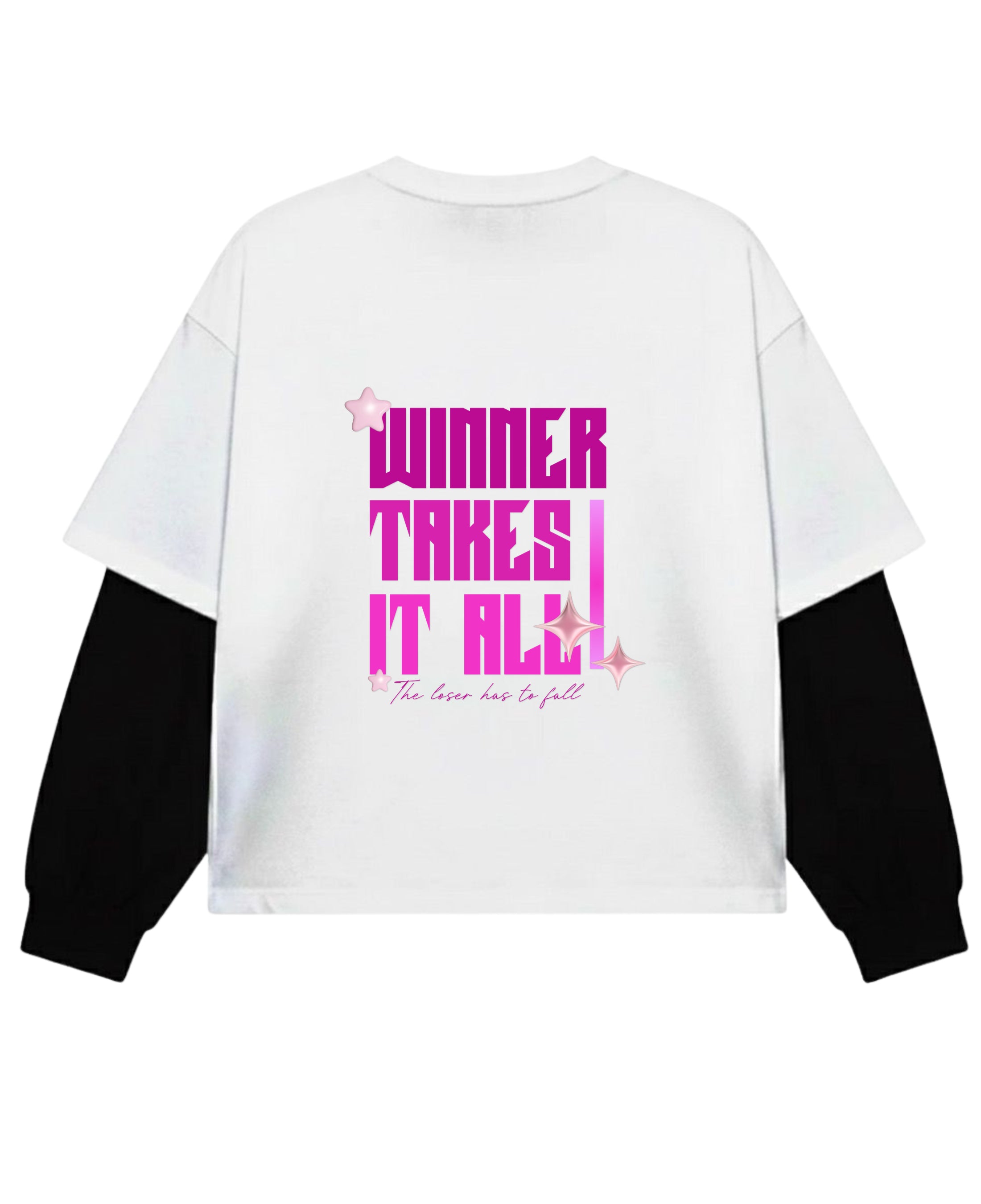 White With Black Sleeve Oversized Tee Back Design