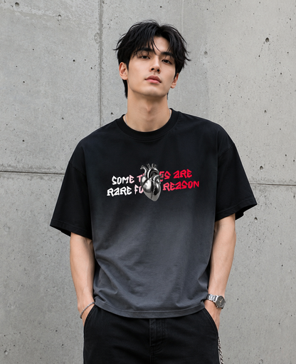 Reason Black Ombré Wash Boxy Fit T-shirt  240 GSM | S-XXL | 100% French terry cotton