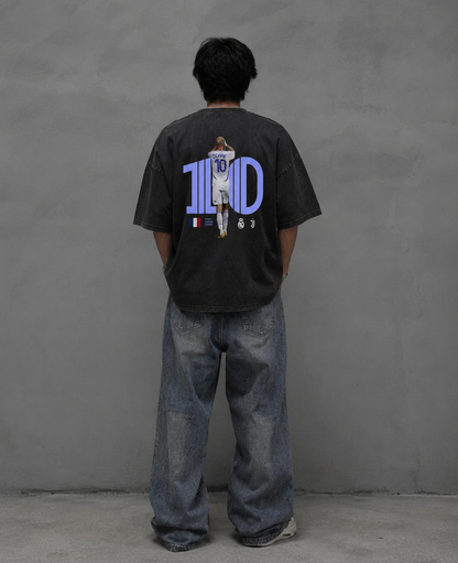 Zidane Vintage Fade Wash Oversized T-shirt  240 GSM | S-XXL | 100% French terry cotton
