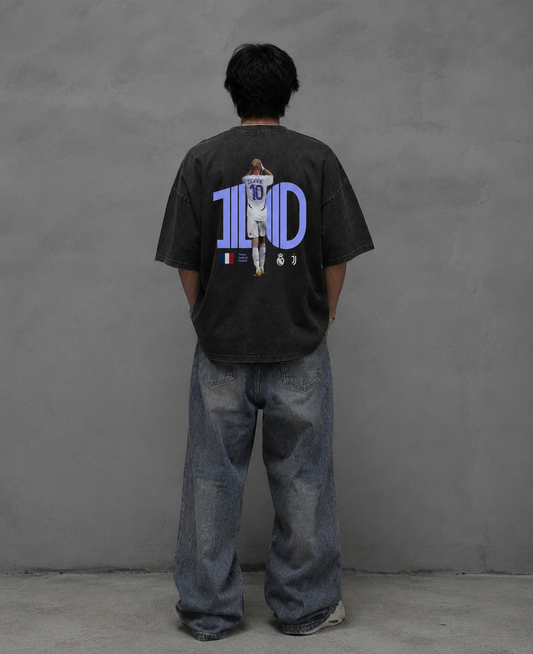 Zidane Vintage Fade Wash Oversized T-shirt  240 GSM | S-XXL | 100% French terry cotton
